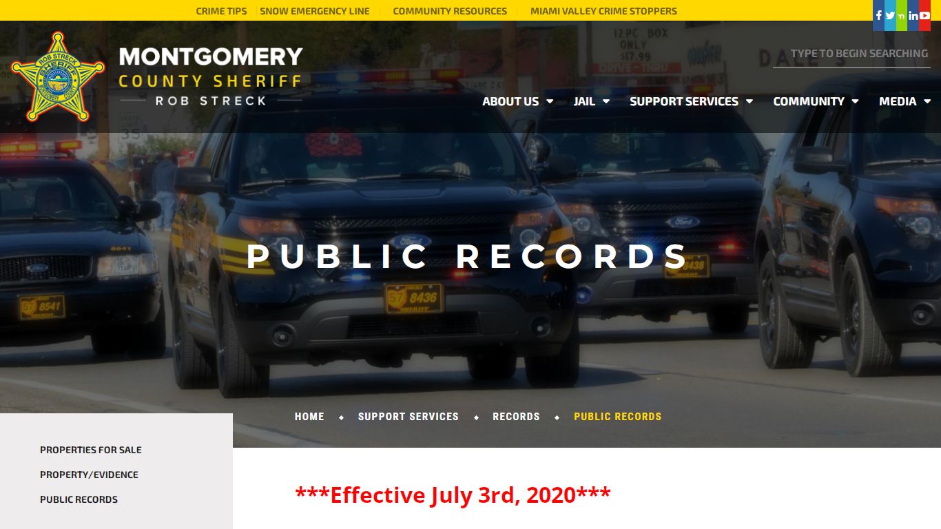 Public Records - Montgomery County Sheriff's Office, Ohio